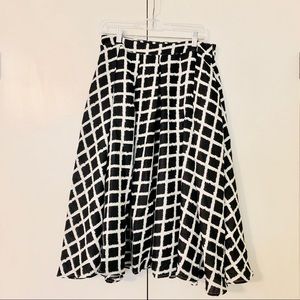 Black and White Pleated Skirt
